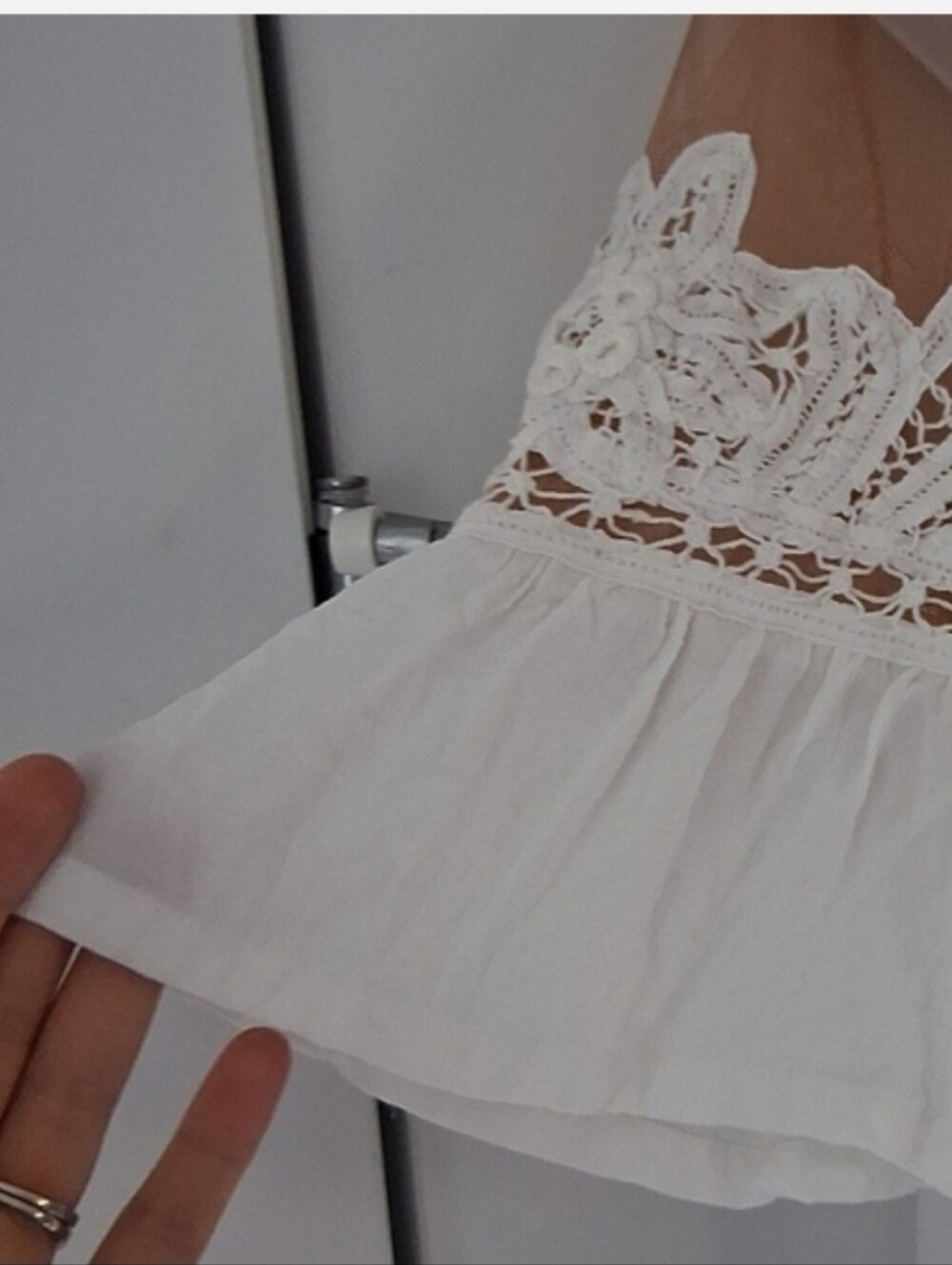 For Love And Lemons Cream Crochet Lace Peasant Blouse - Picture 8 of 11